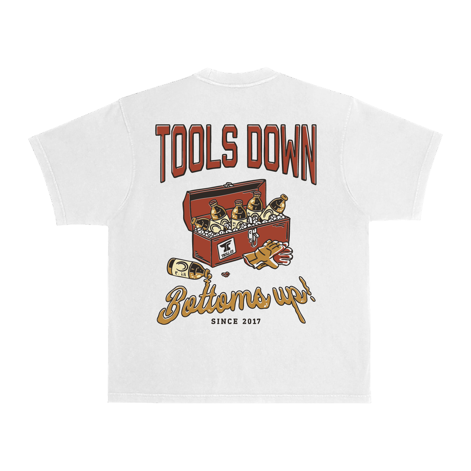 Men's Tools Down Heavyweight Pigment Dye T-Shirt - Color: White