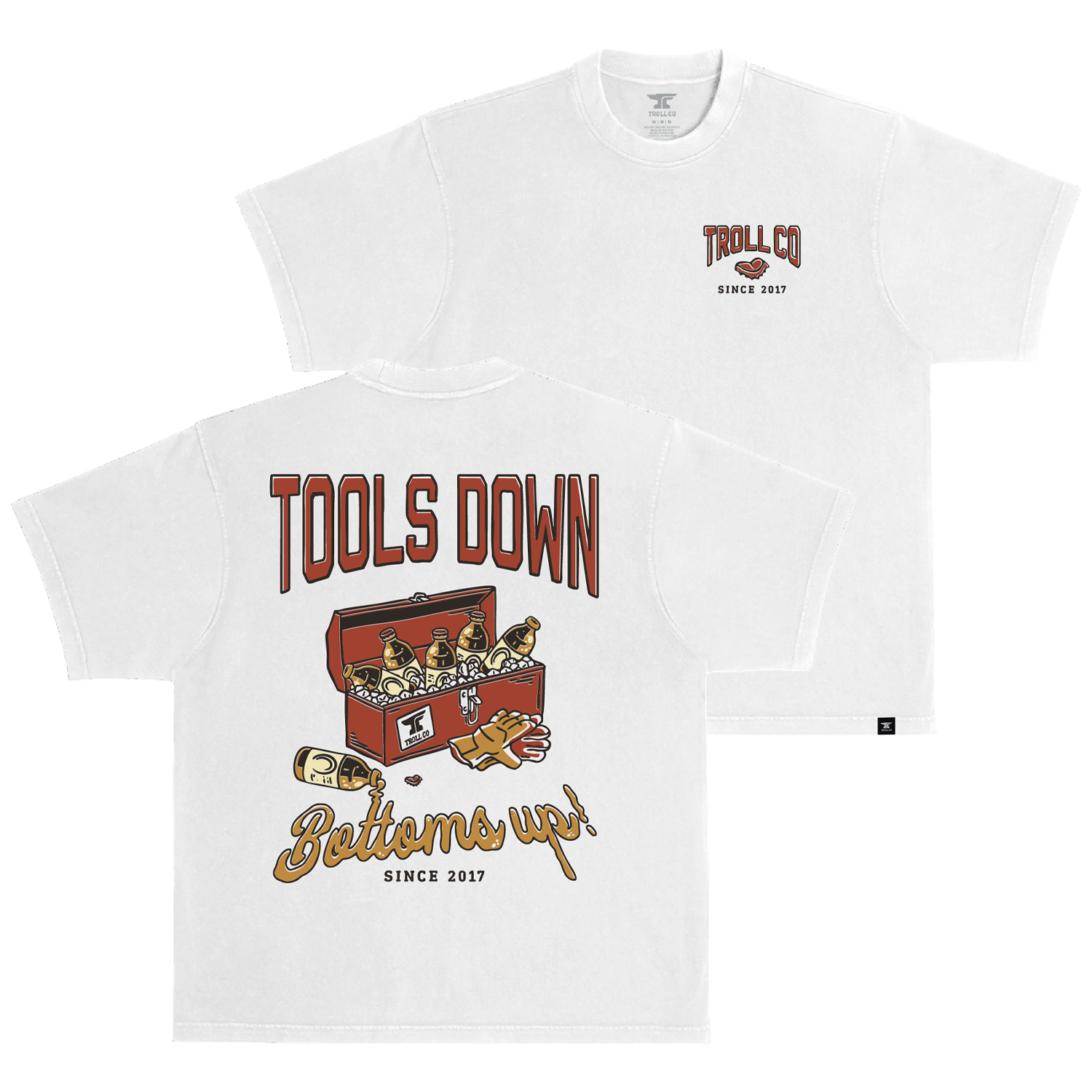 Men's Tools Down Heavyweight Pigment Dye T-Shirt - Color: White