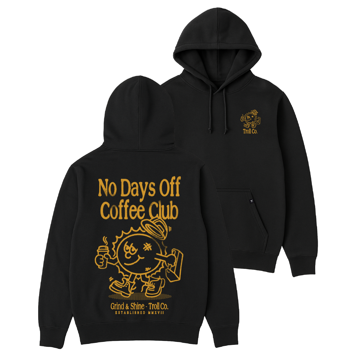 Men's Coffee Day Hoodie - Color: Black