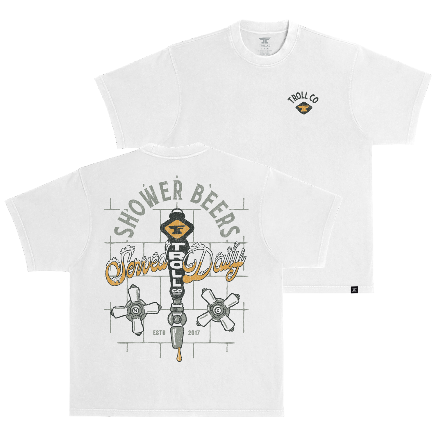 Men's Shower Beers Heavyweight Pigment Dye T-Shirt | Color: White