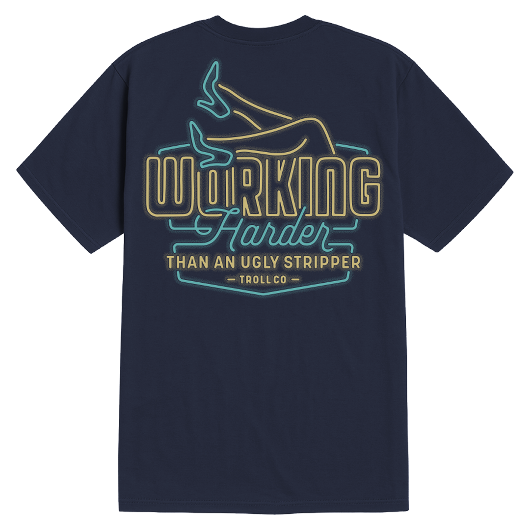 Men's WHUS Neon T-Shirt | Color: Navy