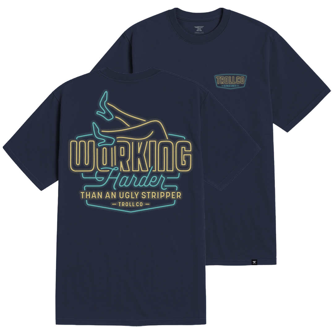 Men's WHUS Neon T-Shirt - Color: Navy