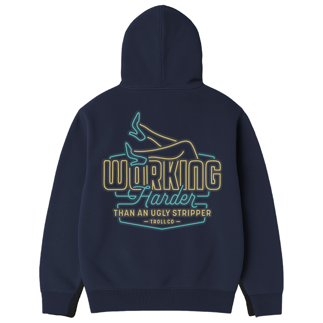 Men's WHUS Neon Hoodie | Color: Navy