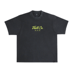 Men's WHUS XXX Glow In The Dark Heavyweight Pigment Dye T-Shirt | Color: Black
