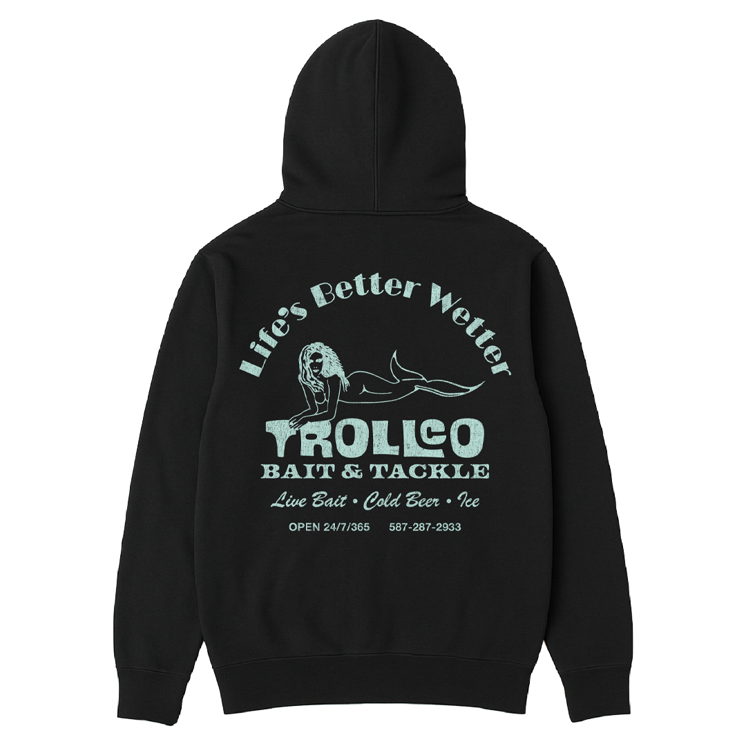 Men's Bait & Tackle Hoodie | Color: Black