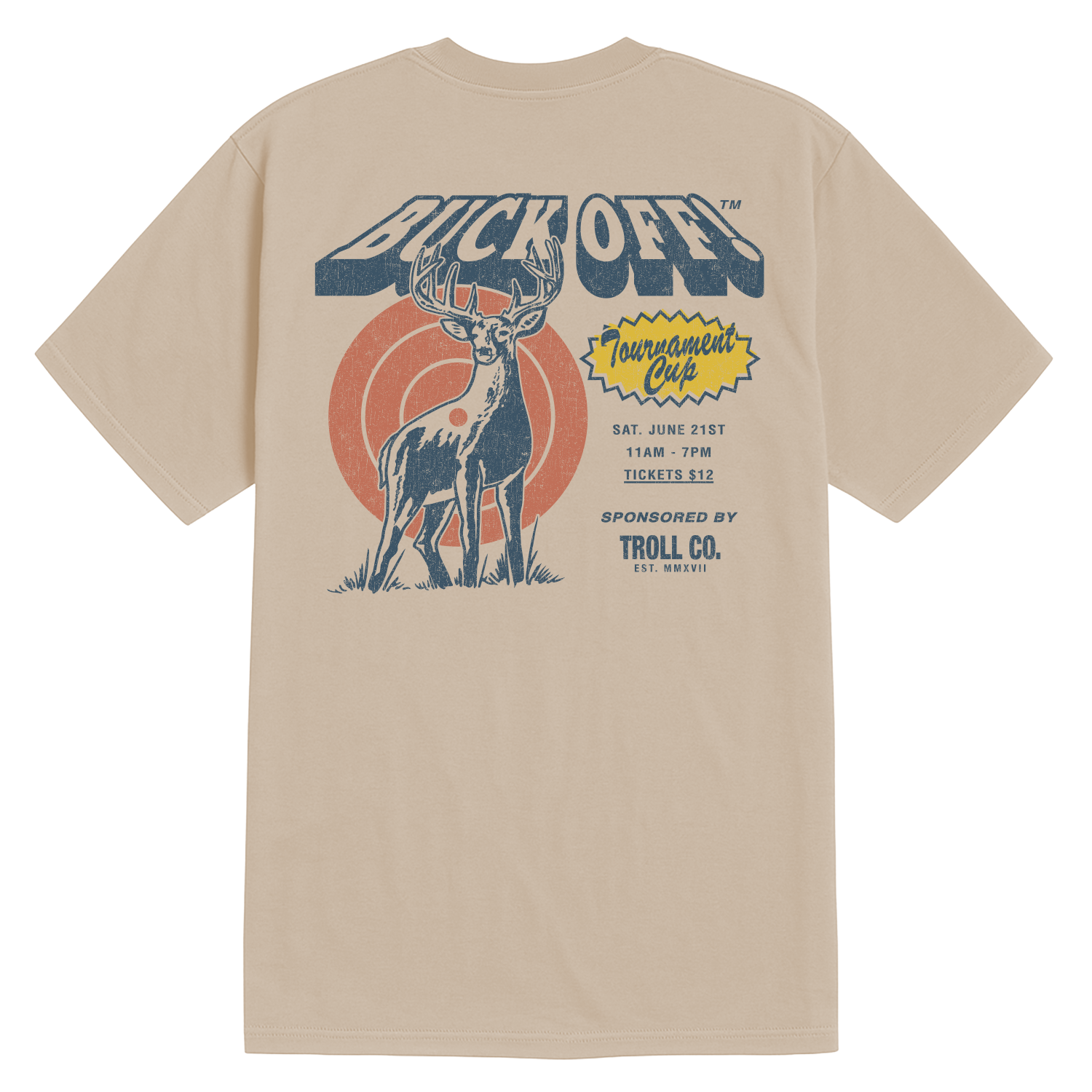 Men's Buck Off T-Shirt | Color: Cream