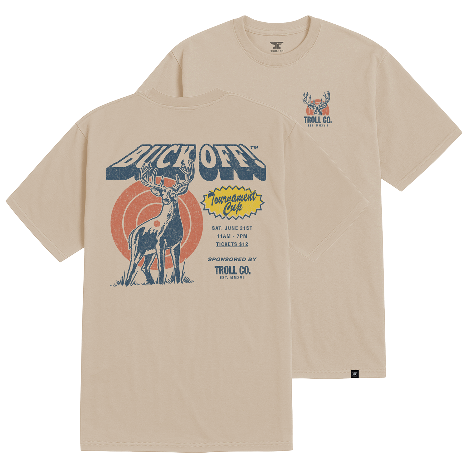 Men's Buck Off T-Shirt | Color: Cream