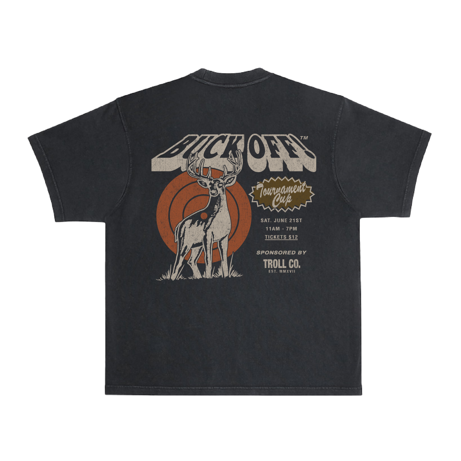 Men's Buck Off Heavyweight Pigment Dye T-Shirt | Color: Black