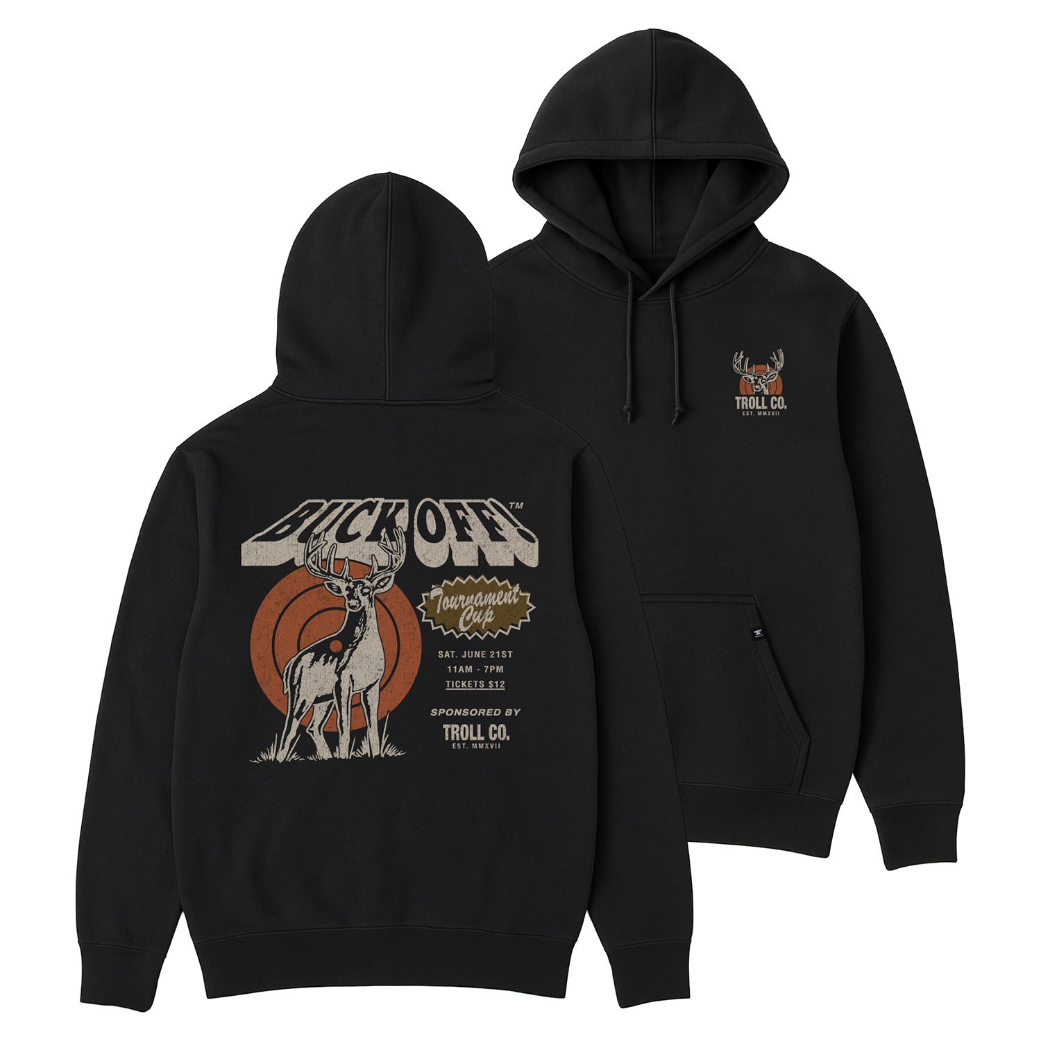 Men's Buck Off Hoodie | Color: Black