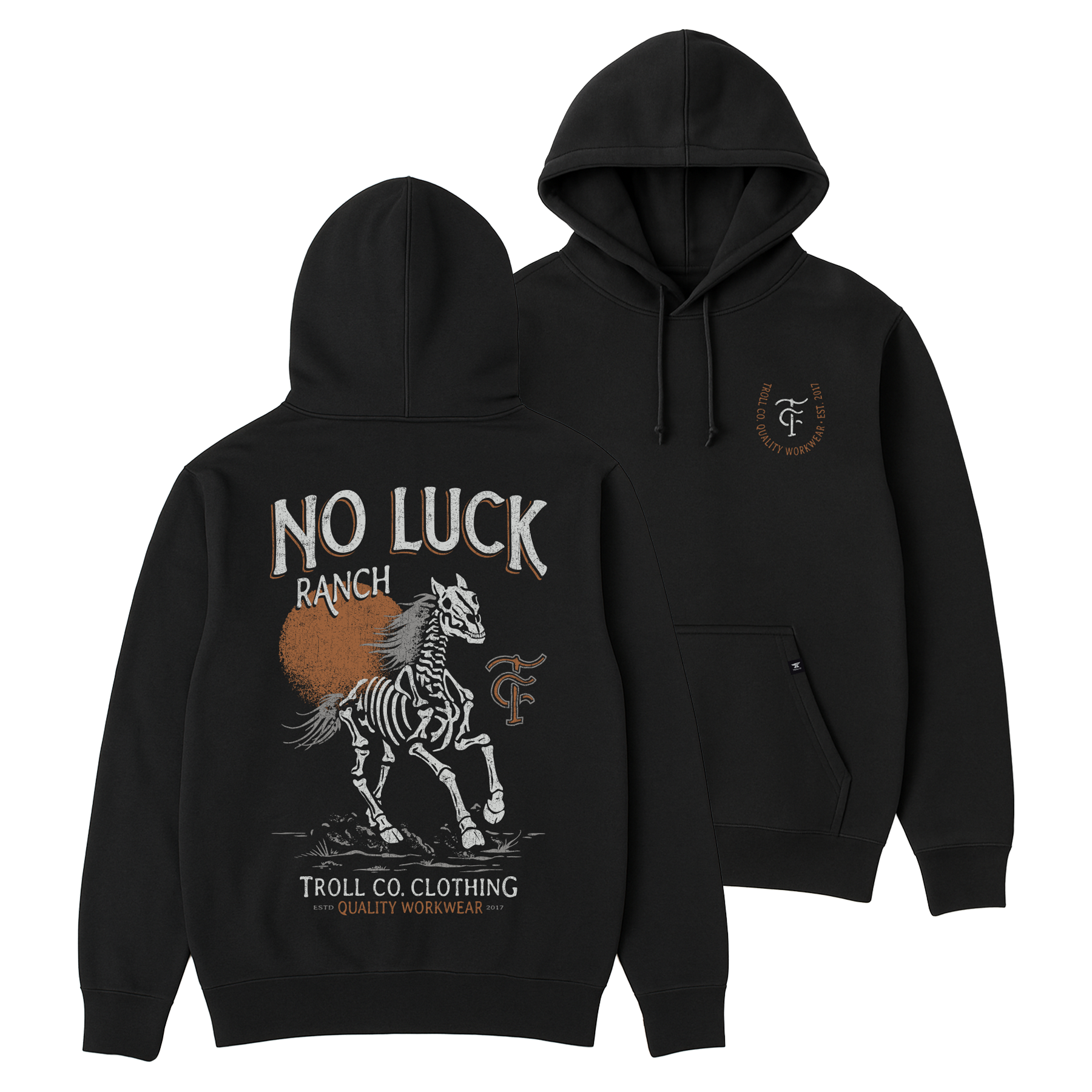 Men's No Luck Ranch Hoodie | Color: Black