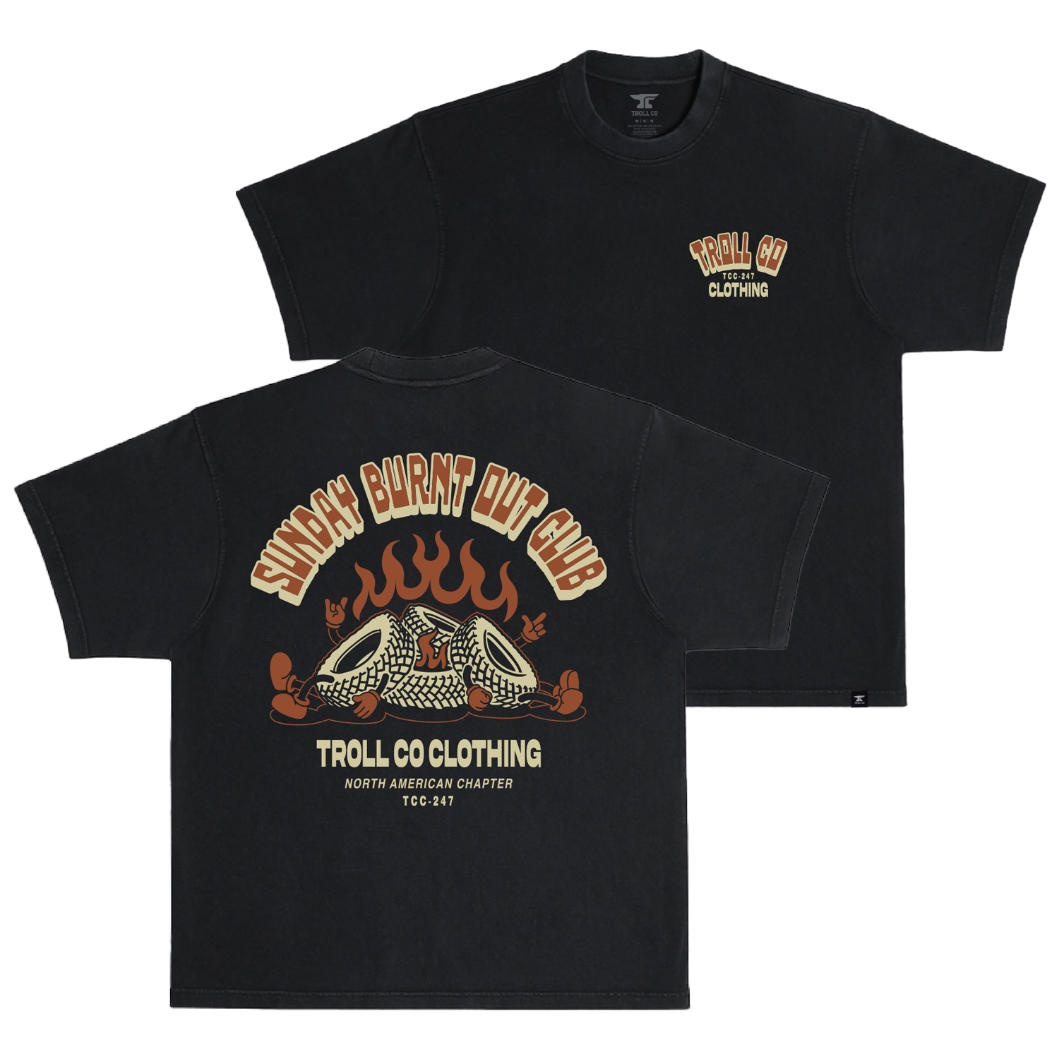 Men's Burnt Out Heavyweight T-Shirt | Color: Black