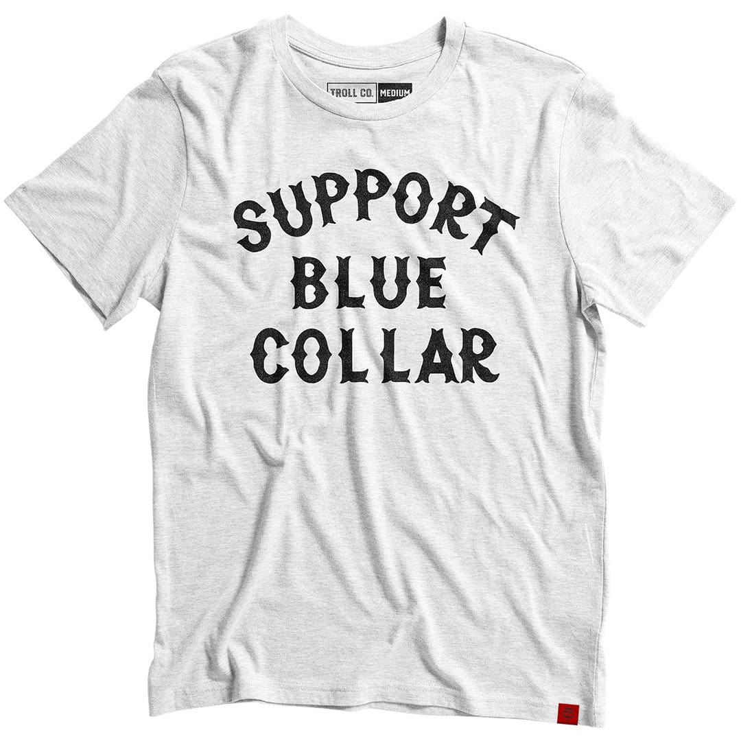 Support Blue Collar Tee in White