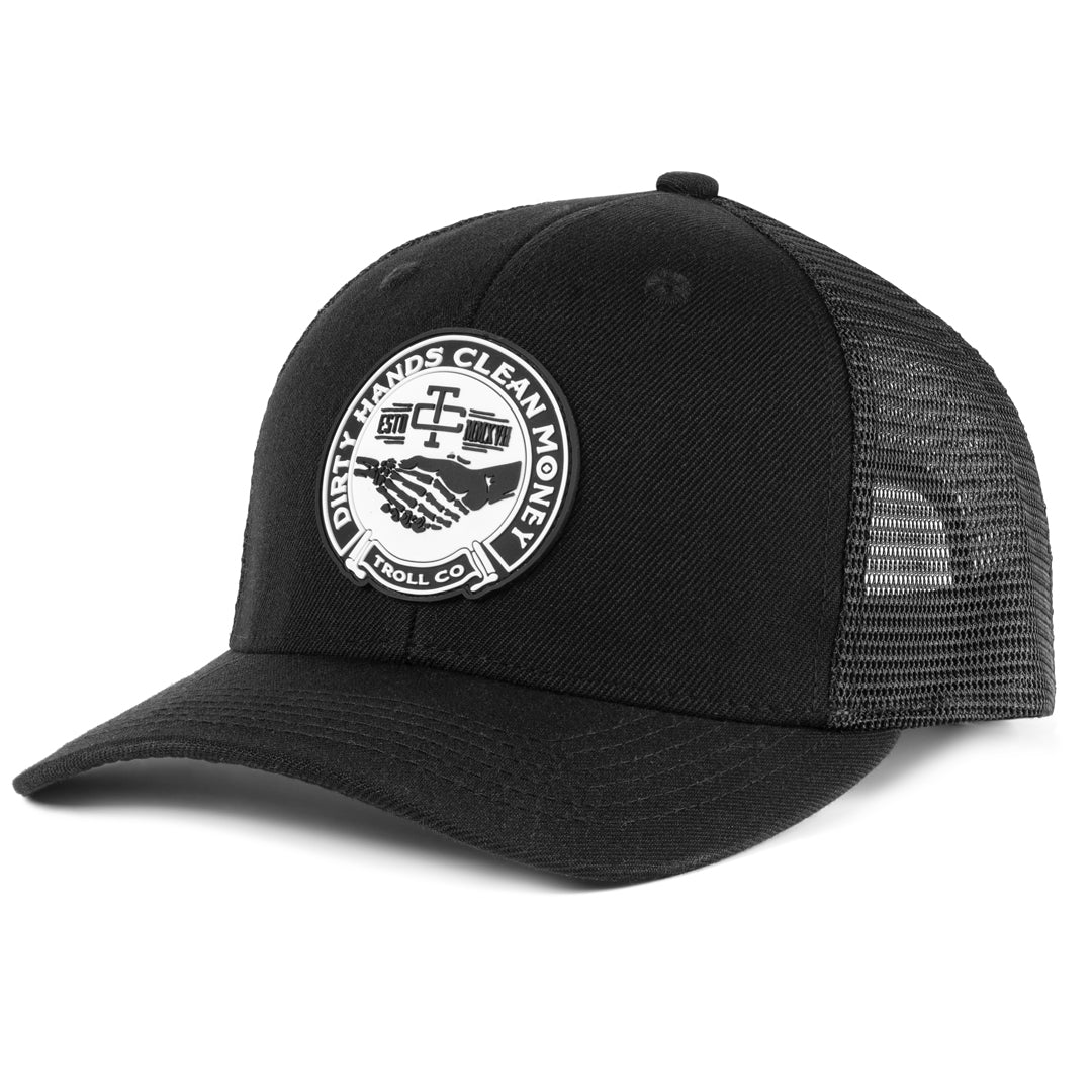 Troll Co. Mens Black Haggler Curved Brim Hat