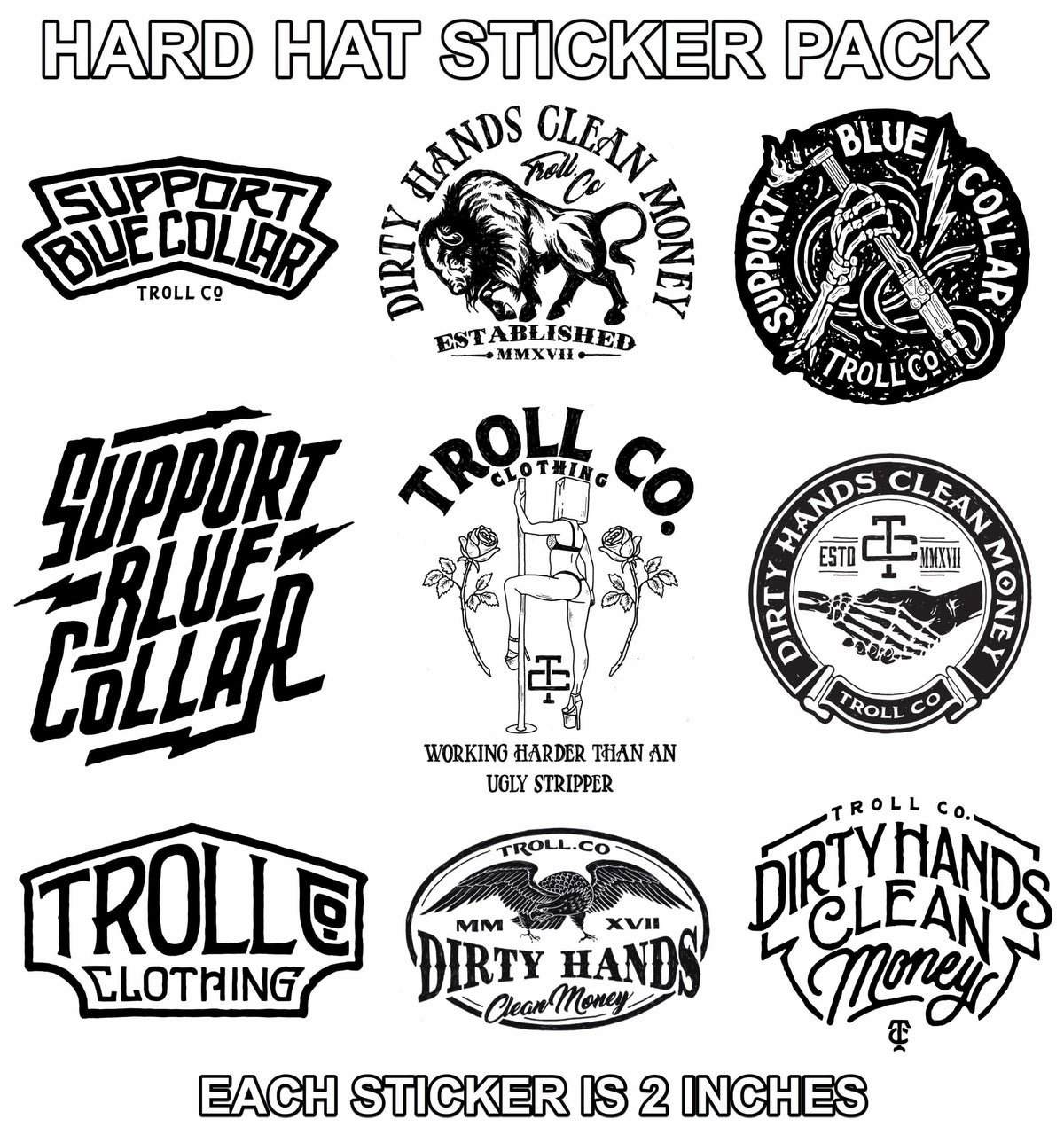 Only Blue Collar - Hard Hat Decal