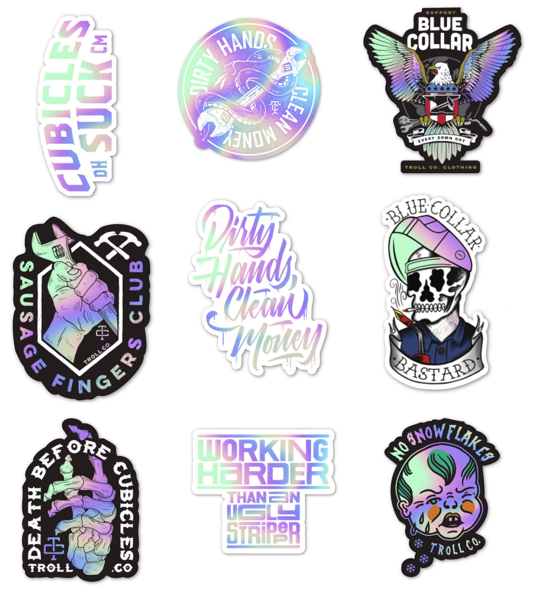 Custom Iridescent Holographic Stickers - Sticky Brand