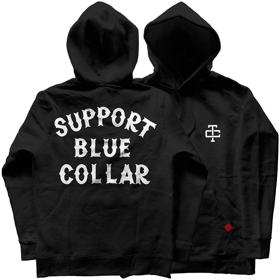 Support Blue Collar Hoodie in Black