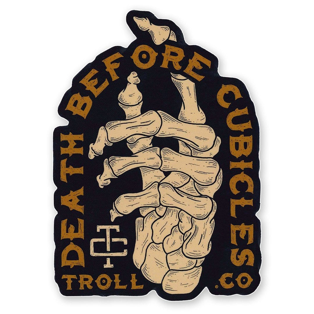 Death Before Cubicles Sticker