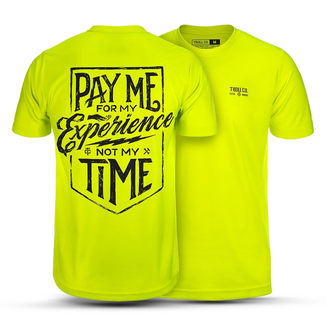 Pay Me Tee in Bright Lime