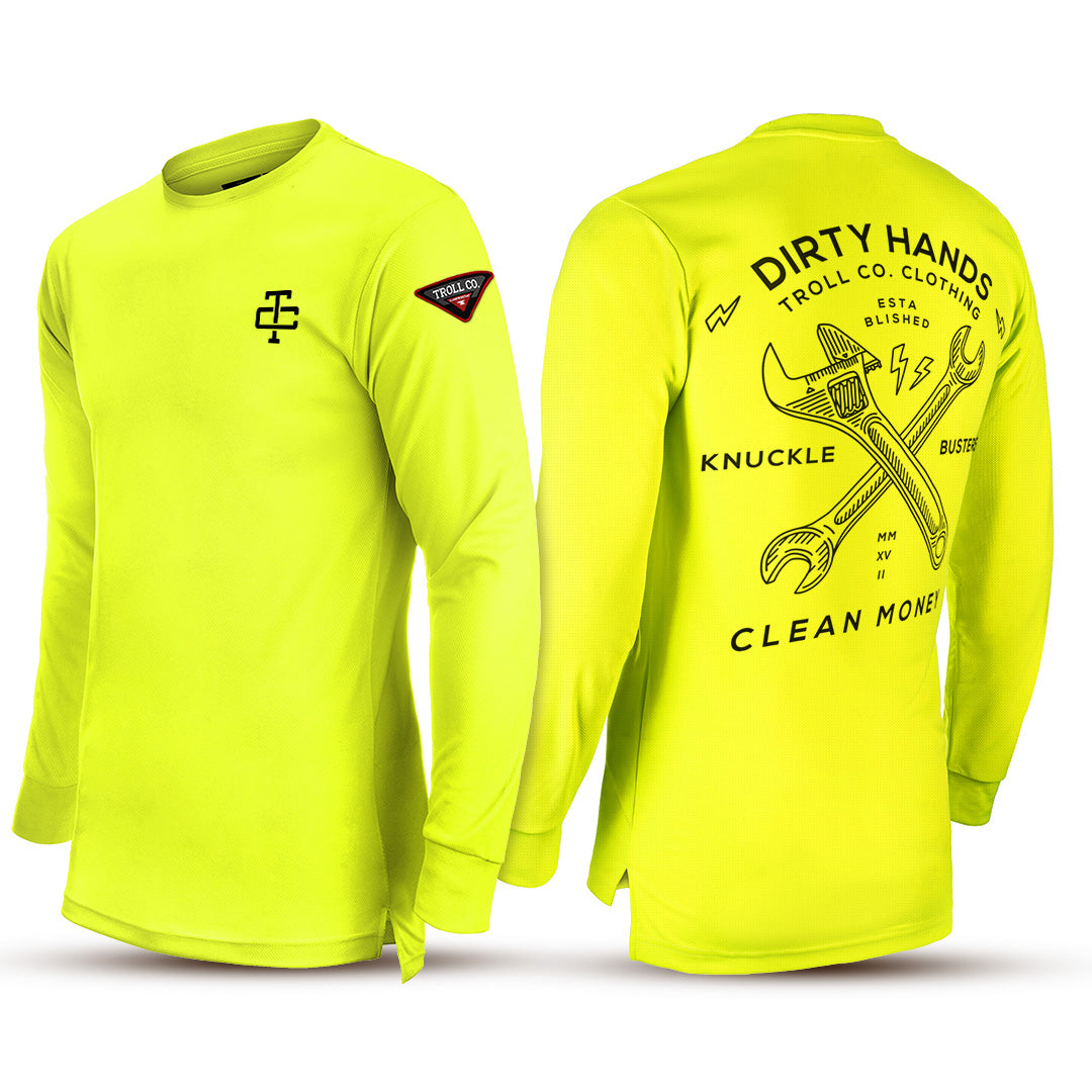 Twisting Wrenches Long Sleeve in Bright Lime
