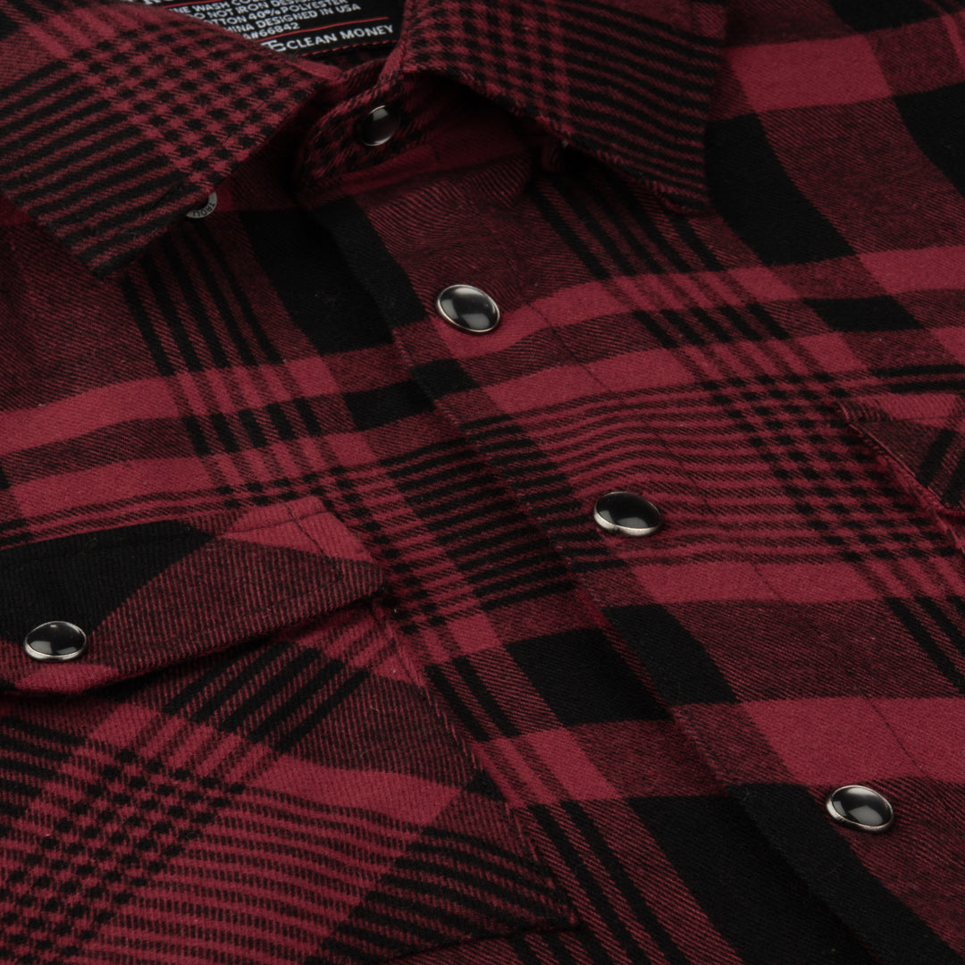 Ashton Flannel in Red and Black Checkered Print